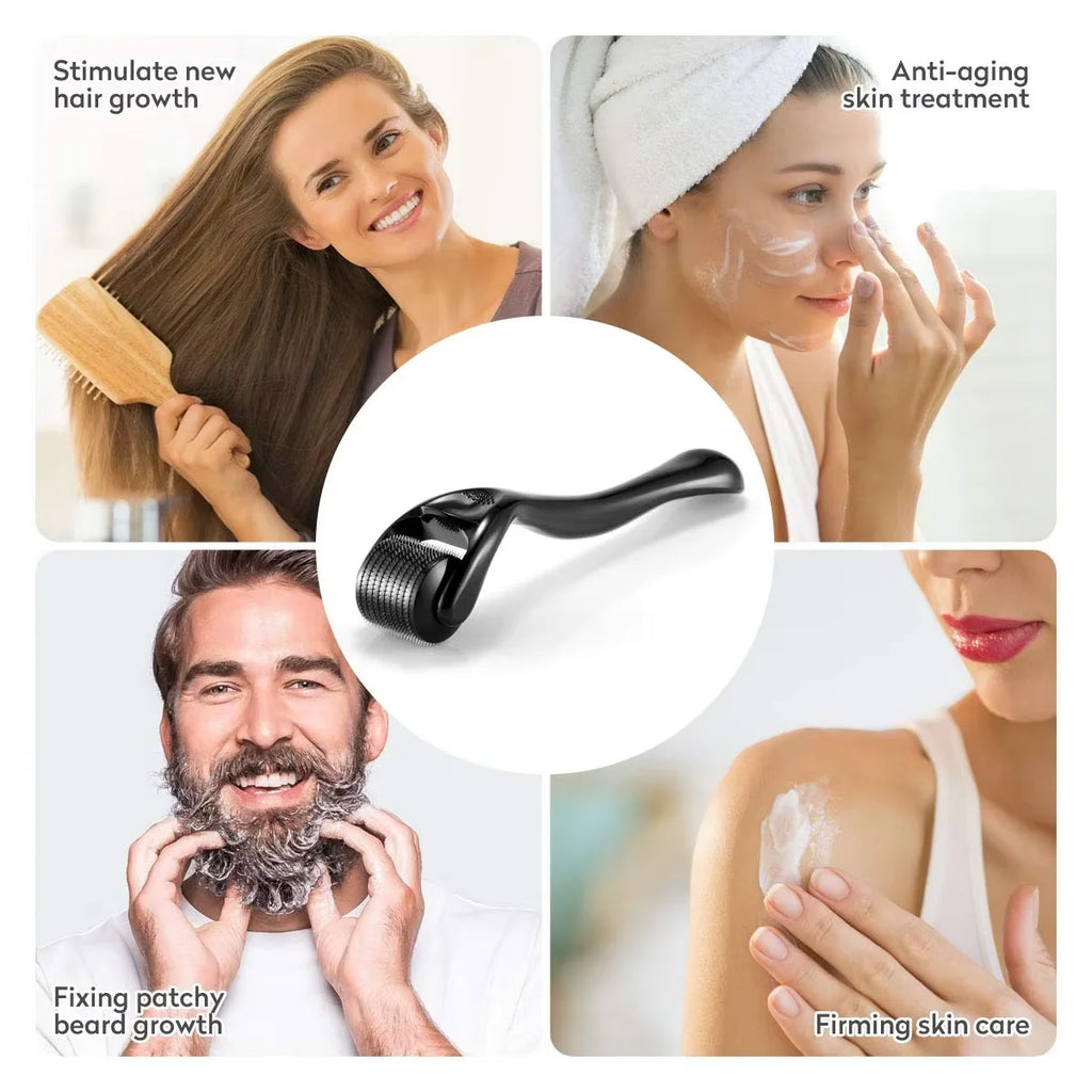 540-Needle Derma Roller — Microneedling for Face & Hair