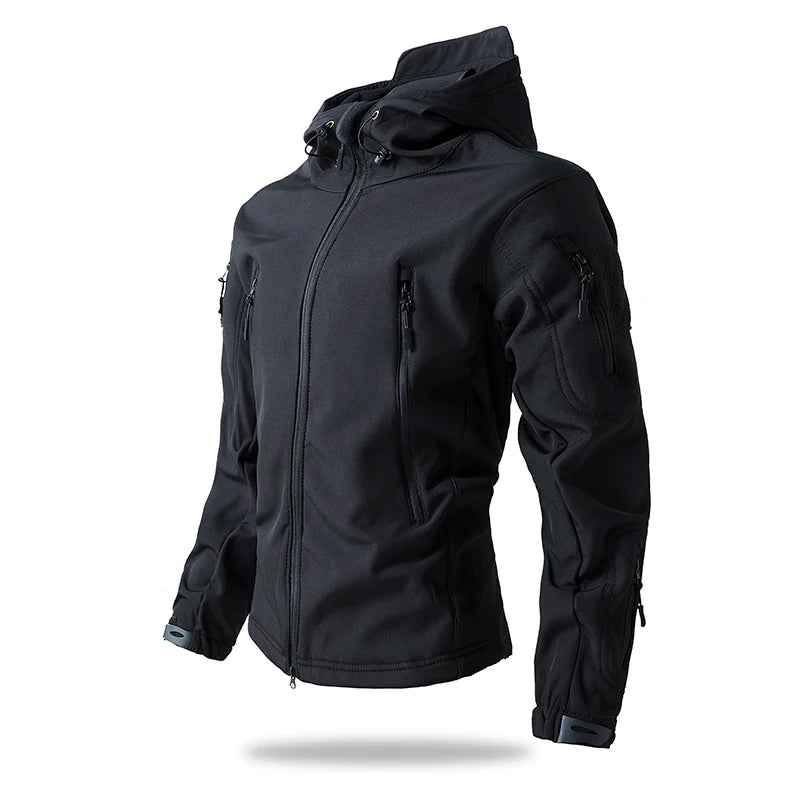 Men's Soft Shell Tactical Fleece Hooded Jacket