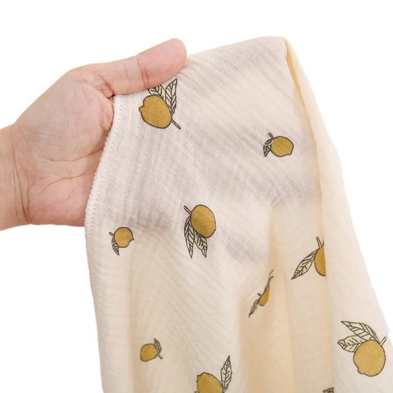 Cartoon Print Cotton Muslin Baby Swaddle Blanket – Soft Breathable Newborn Receiving Blanket