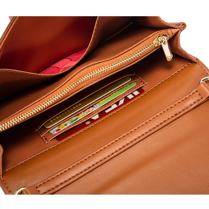 Women's Magnetic Flip Chain Shoulder Bag – Small Square Crossbody Wallet Bag