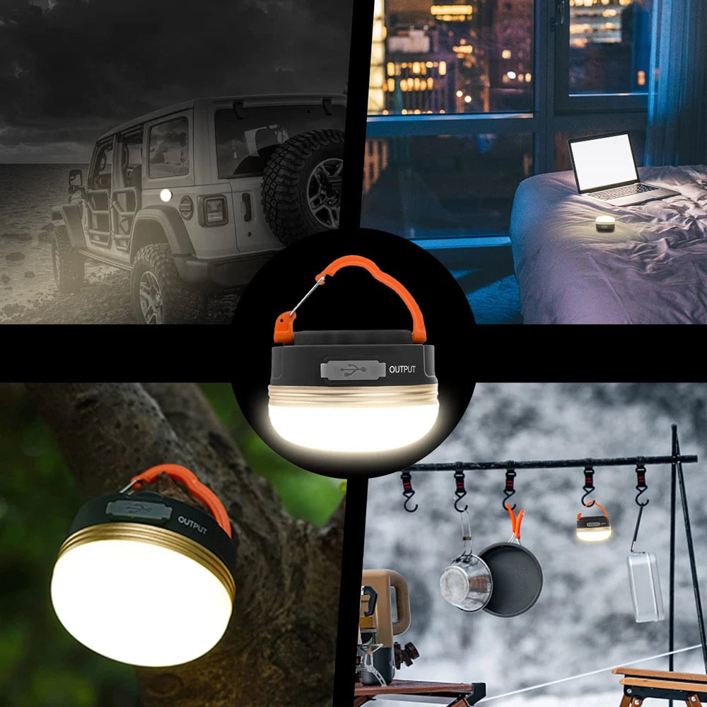 10W USB Rechargeable Camping Lantern – 1200mAh Portable Hanging Tent Light for Hiking & Outdoor Use