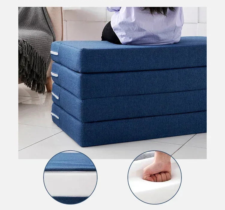 Foldable Memory Foam Mattress – Office Nap Mat, Single Bed Tatami Yoga Pad, Multiple Sizes