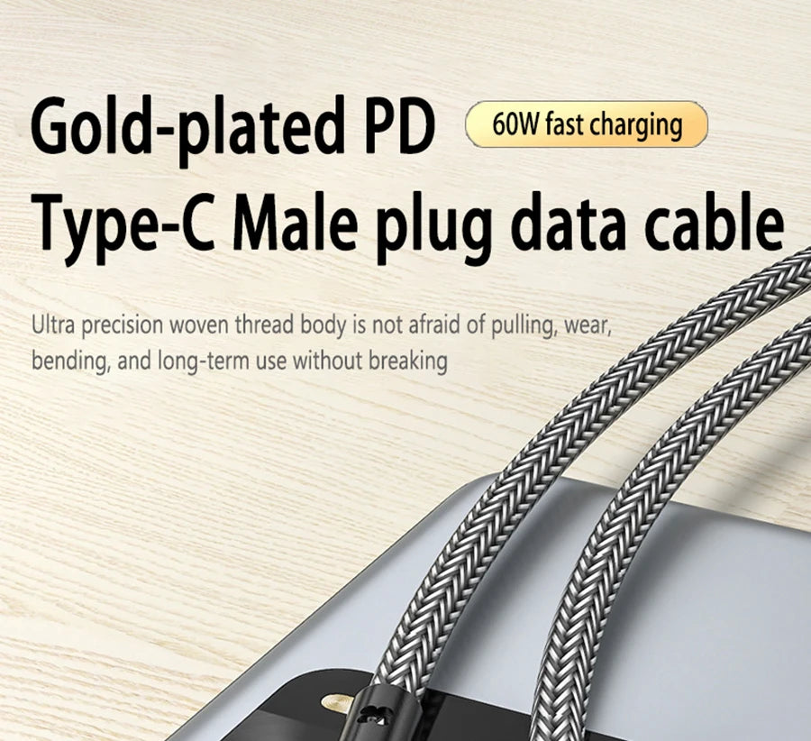 USB-C Ultra Fast Charge Cable with E-Marker Chip – PD 240W/100W/60W, 1m to 2m, 3 Colors