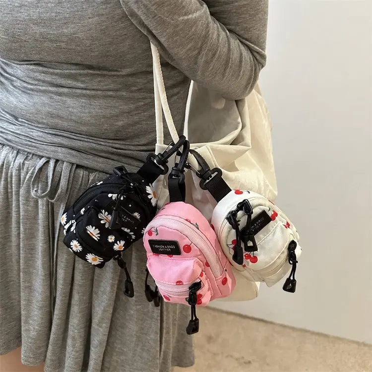 Women Small Bag Mini Lipstick Headphones Trendy Fashionable Pendant Bag Simple Niche Design Fabric Single-shoulder Crossbody Bag