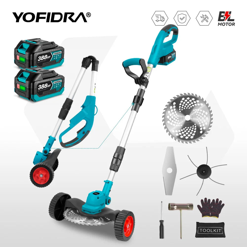 YOFIDRA 9" Brushless Cordless Electric Lawn Mower