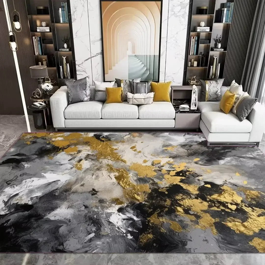Nordic Geometric Large Area Rug – Washable Non-Slip Carpet for Living Room & Bedroom
