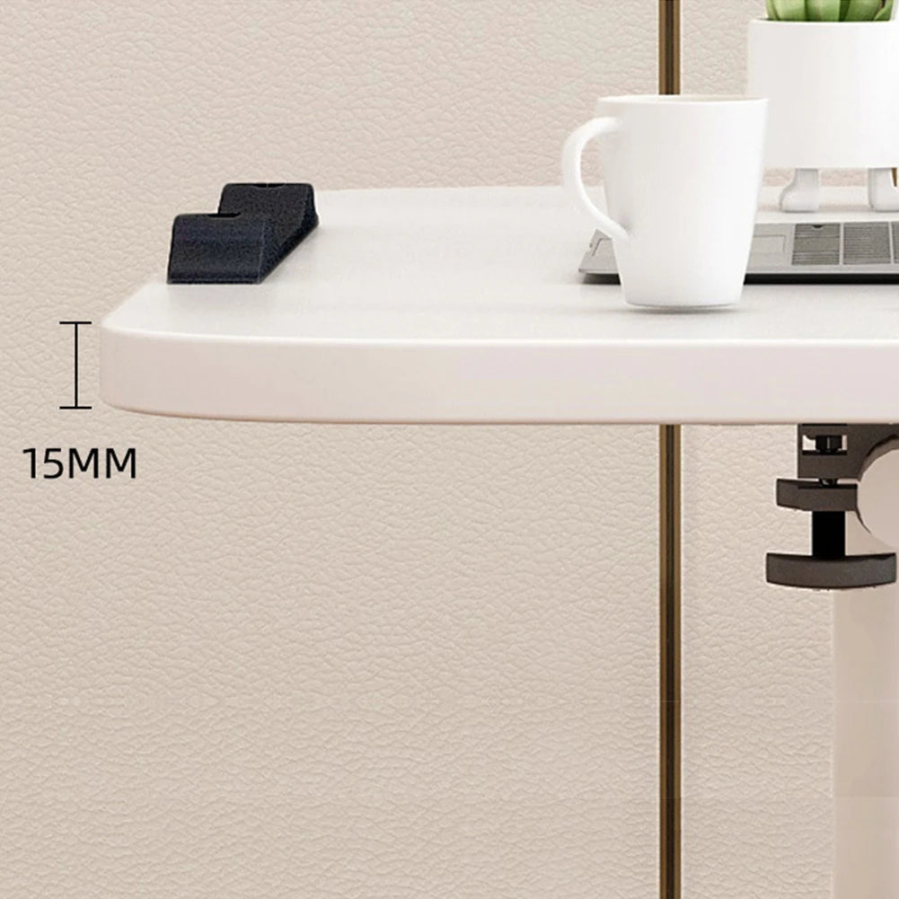 Overbed Table with Adjustable Height & Tilting Desktop — Rolling Hospital Bedside Laptop Desk on Wheels