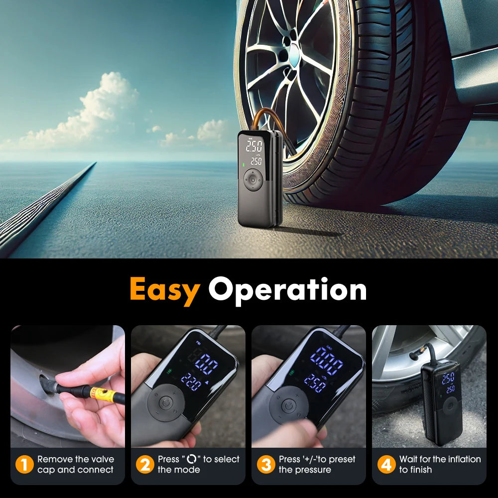 CARSUN Cordless Tire Inflator with Digital Display