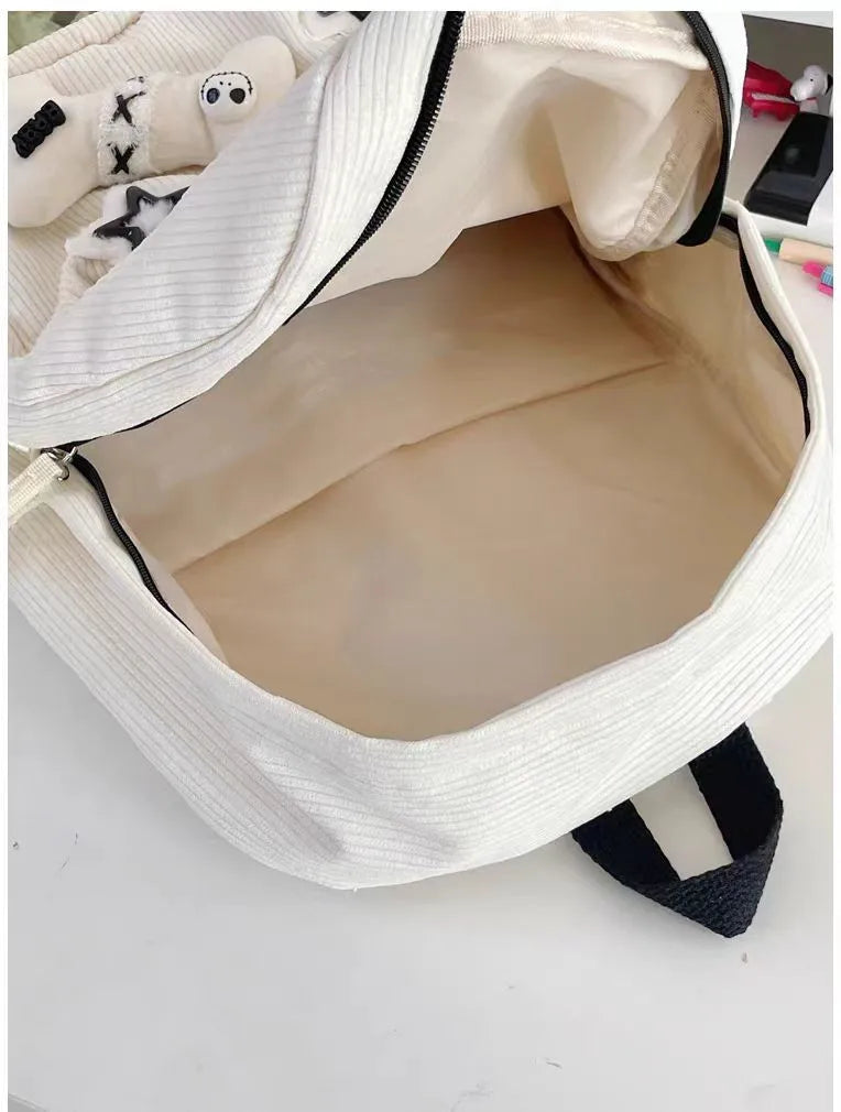 Corduroy Backpack – Girls School & Everyday Book Bag