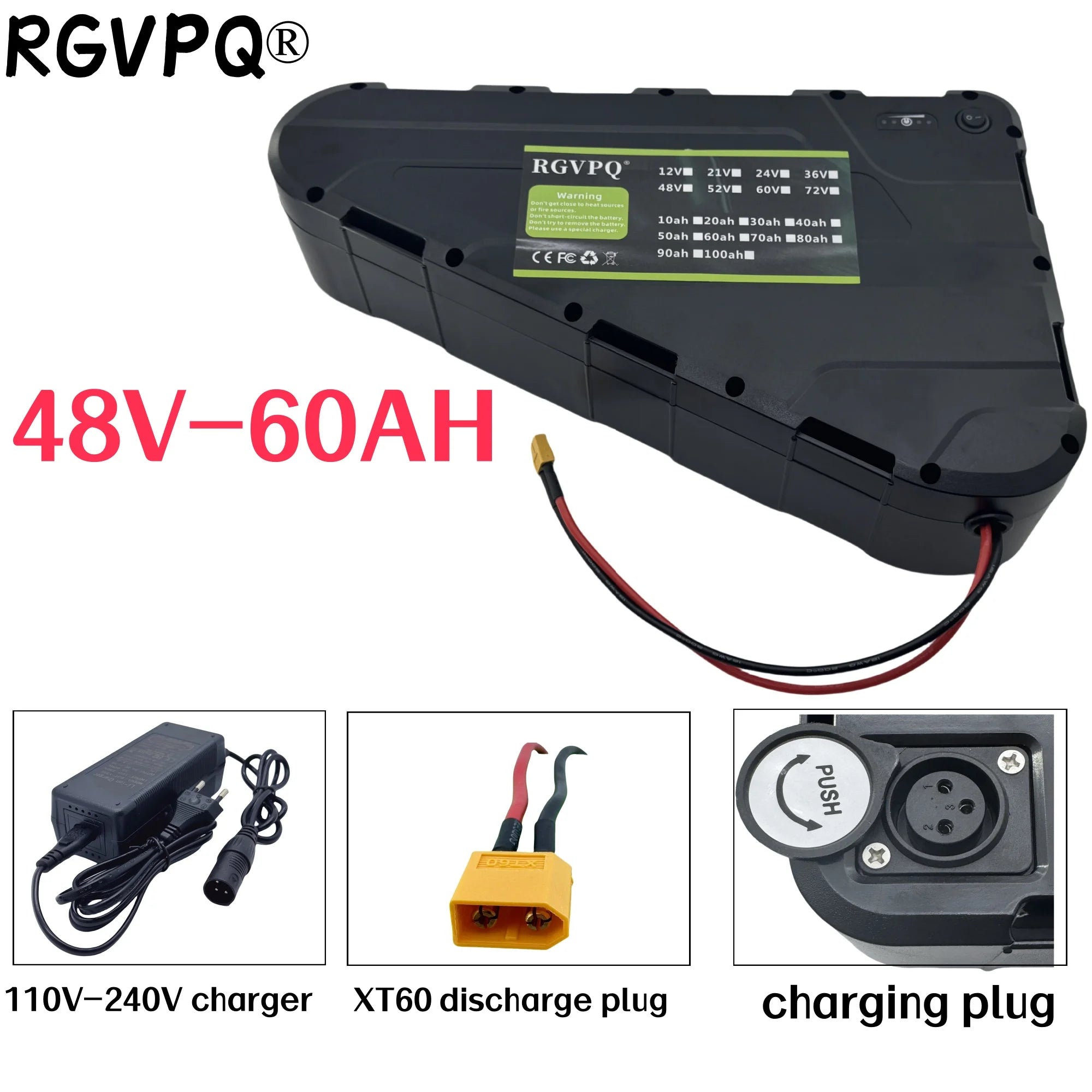 48V 60Ah High-Capacity LiFePO4 Battery — Deep Cycle for E-Bike, Solar & Off-Grid Systems