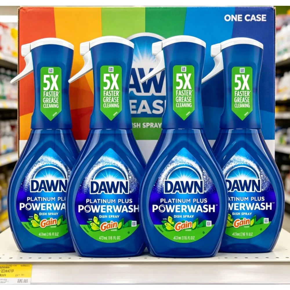 Cut Grease in Seconds — Dawn Gain Original Dish Soap Spray | 5X Fast Cleaning, 3 Extra Boosters, No Pre-Rinse, Kitchen & Grill