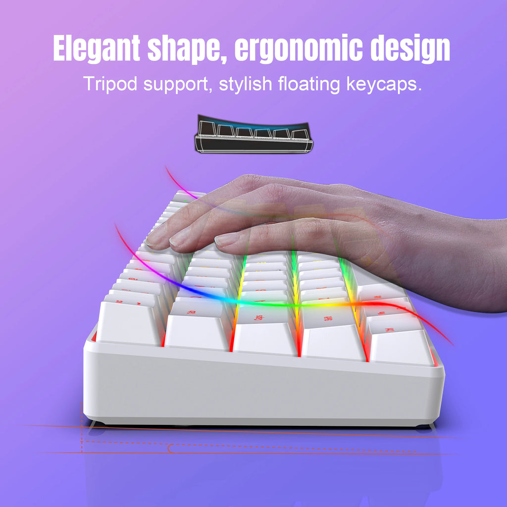68-Key RGB Gaming Keyboard — USB Wired, 20 Backlight Modes, Multi-Language Layout for PC & Laptop