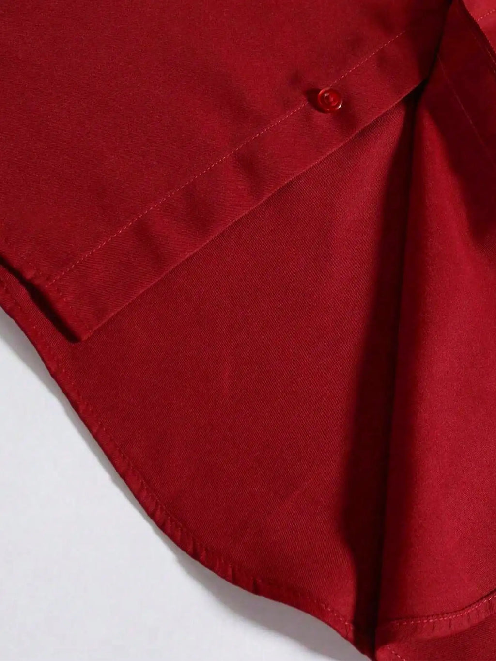 Men's Solid Red Long Sleeve Formal Dress Shirt — Bold Color Business Shirt
