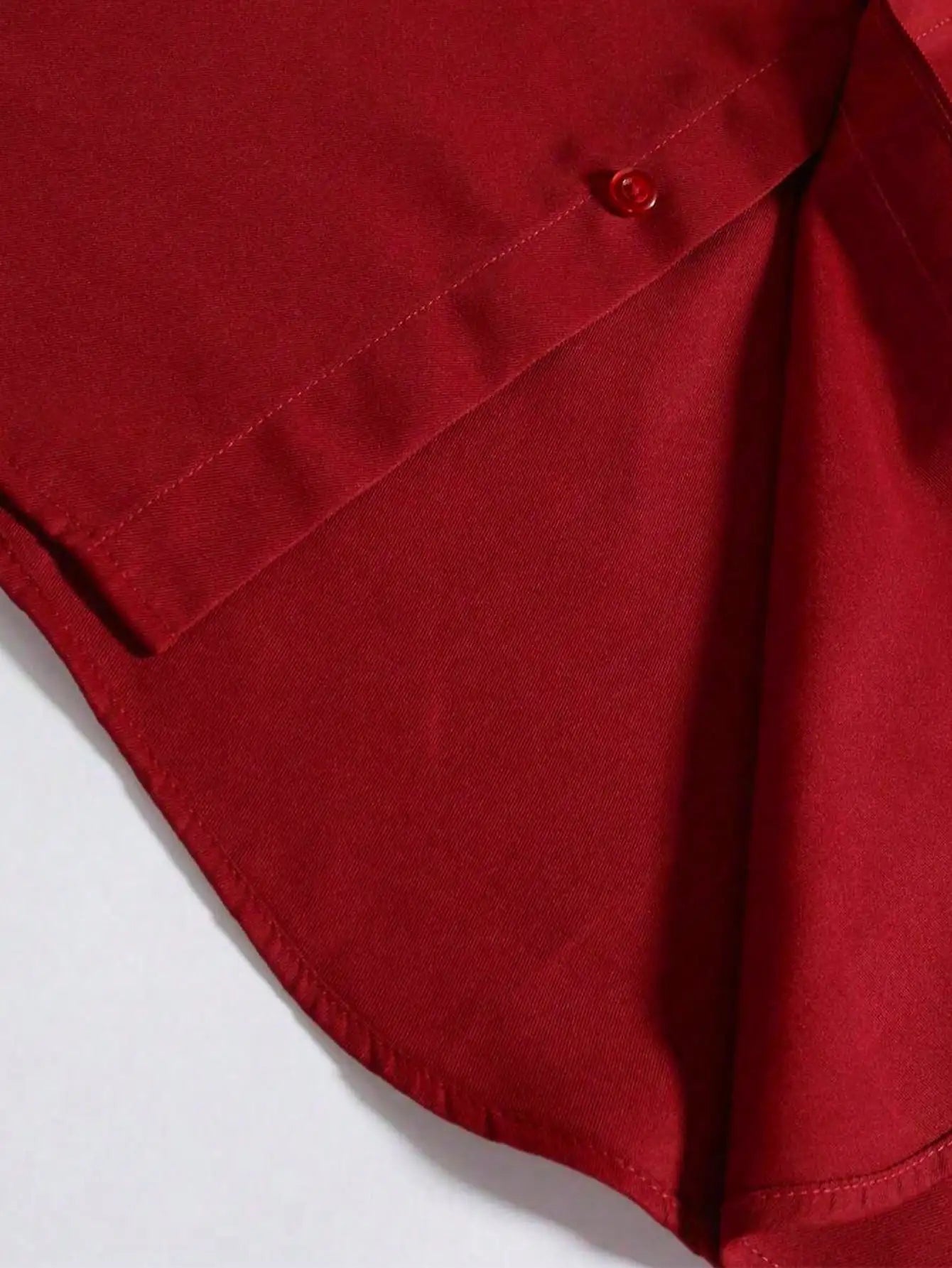 Men's Solid Red Long Sleeve Formal Dress Shirt — Bold Color Business Shirt