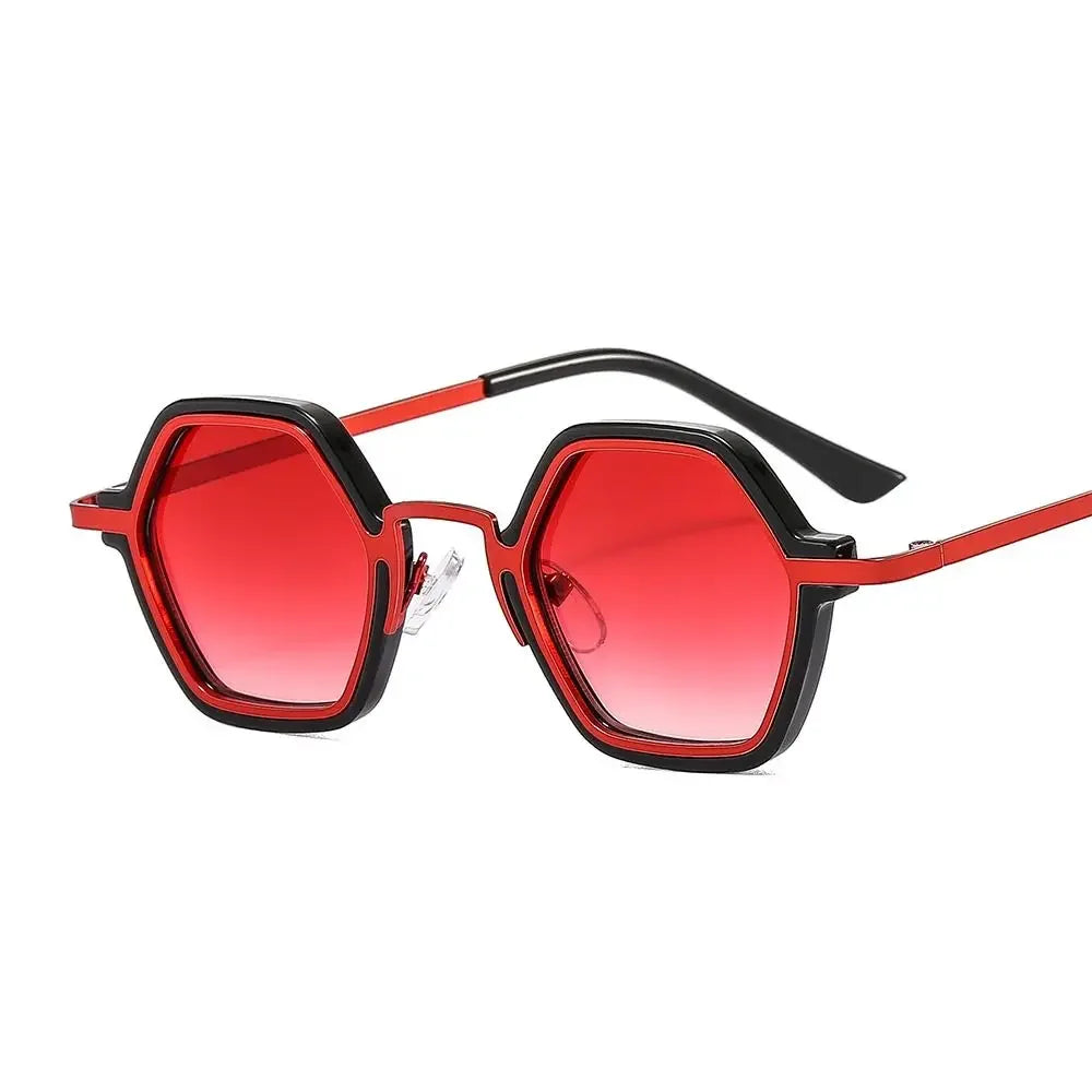 Polygon Metal Frame Square UV Sunglasses — Retro Punk