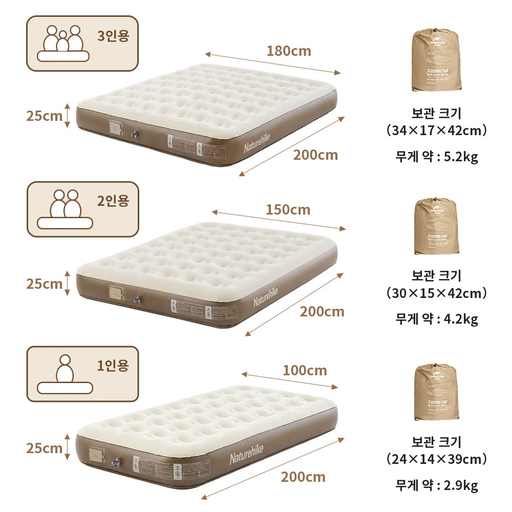 Glamping Air Mattress with Built-In Pump – Thickened Outdoor & Home Sleeping Mat, 450KG Capacity