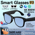 Smart Glasses with 3600mAh Power Bank — Bluetooth Audio & Built-In Battery