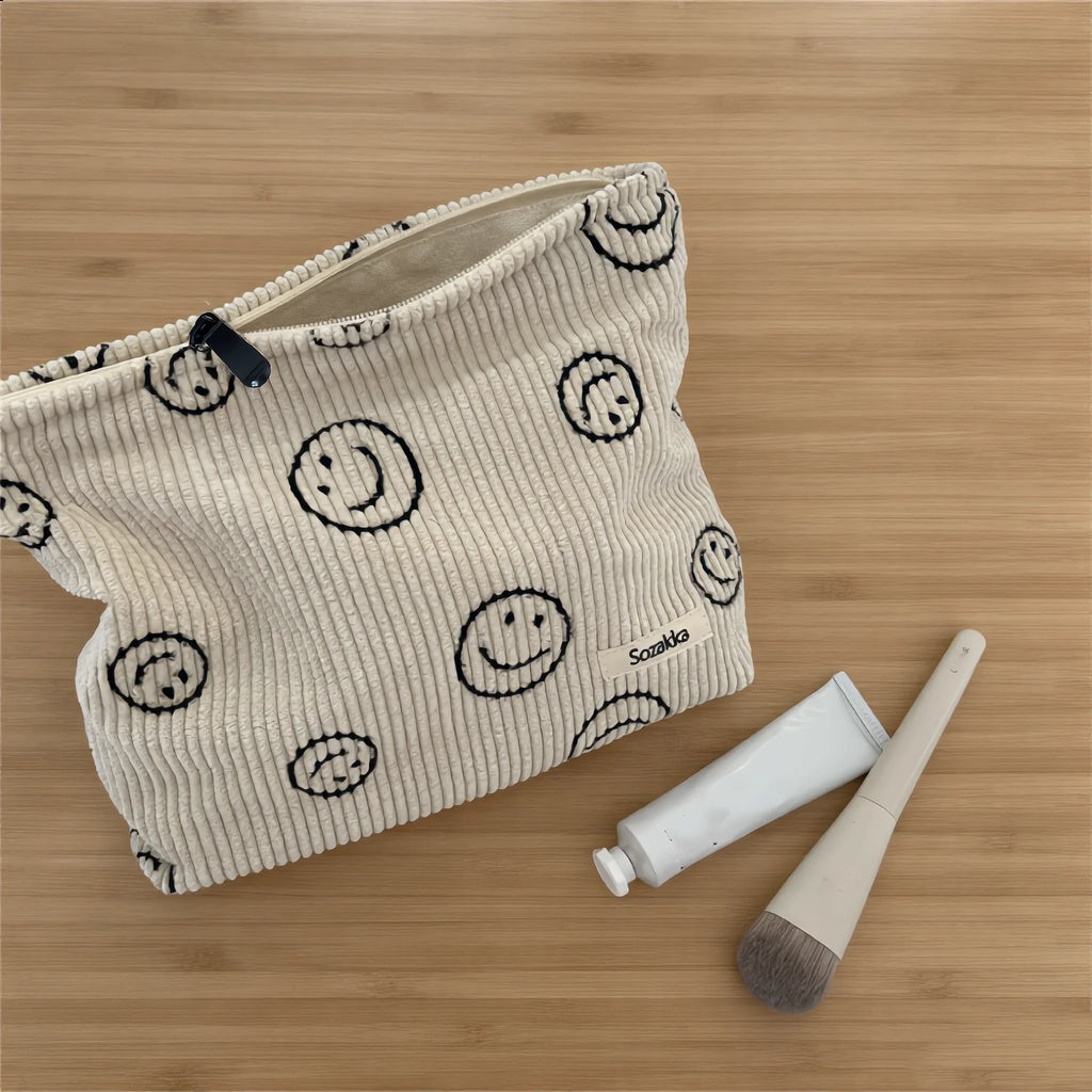 Large Capacity Corduroy Travel Cosmetic Bag