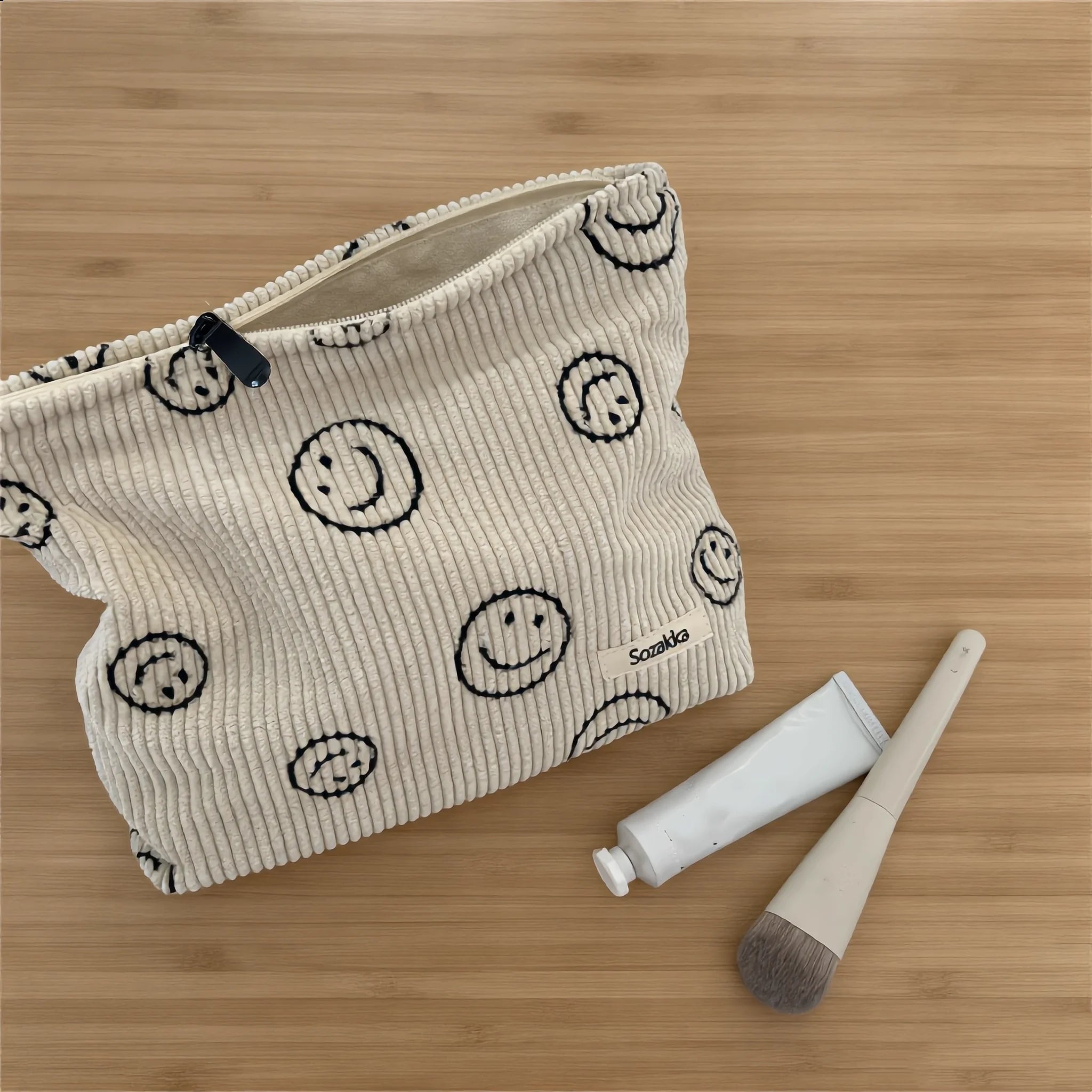 Large Capacity Corduroy Travel Cosmetic Bag