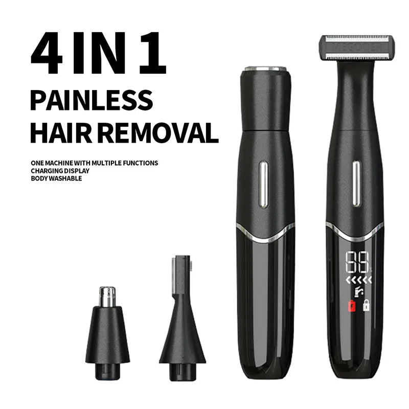 GZHJGOS 4-in-1 Electric Hair Trimmer for Women & Men – Face, Eyebrow, Nose, Body, USB Rechargeable