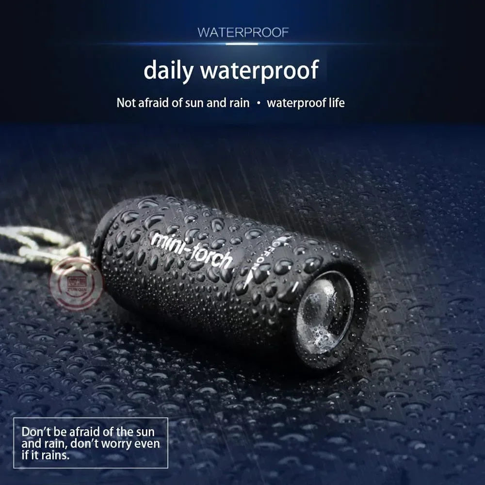 USB Mini Keychain Flashlight – Rechargeable EDC Torch, Waterproof, 16 Colors, Pocket-Sized LED Light