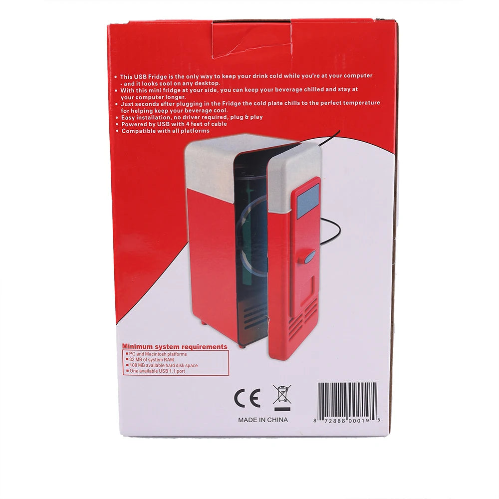 USB Mini Portable Refrigerator – Beverage Cooler & Warmer for Car, Laptop & Office