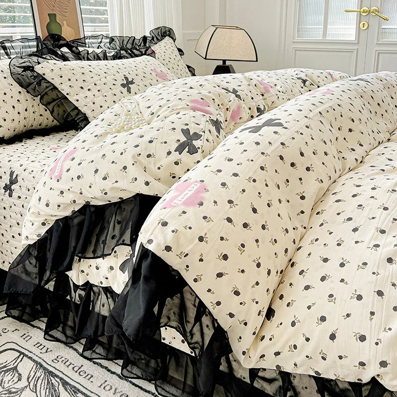 Printed Lace Duvet Cover | Women & Girls Bedroom Blanket Cover, Multiple Sizes (Pillowcase Sold Separately)