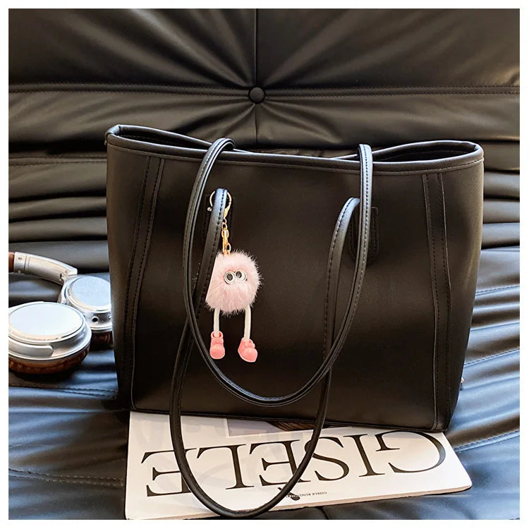 FXZLLQ Korean Style PU Leather Underarm Tote Shoulder Bag – Versatile Casual Handbag for Women Daily Use