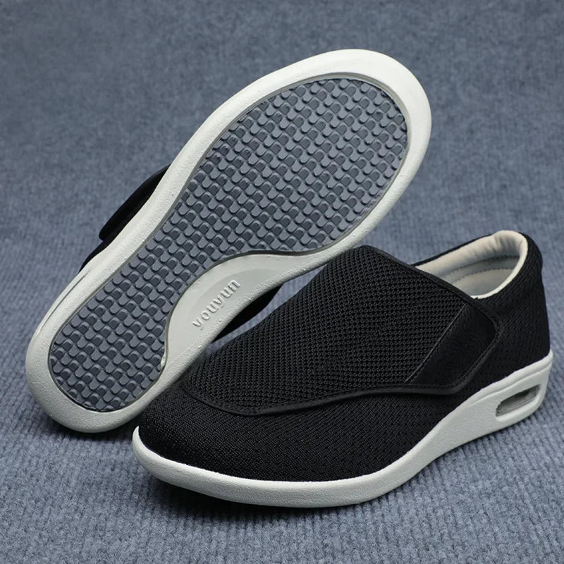 Women's Orthopedic Wide Walking Shoes – Soft Adjustable Diabetic Shoes for Swollen Feet, Bunion, Hallux Valgus & Elderly Comfort