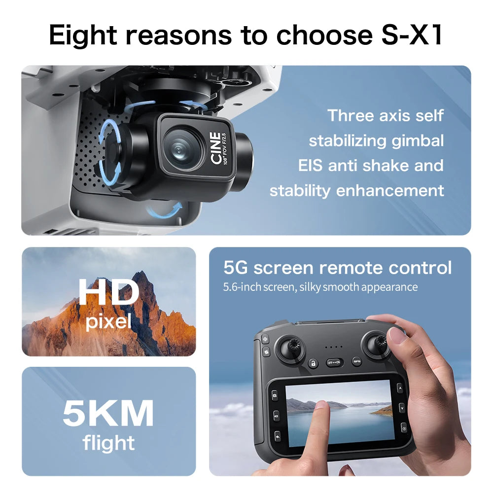 S-X1 GPS Drone with Dual Camera & 180° Tilt