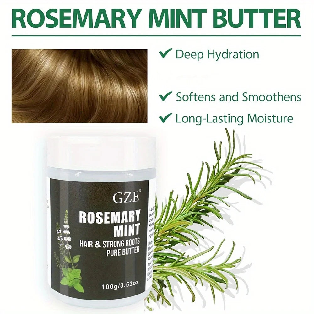 GZE Rosemary Mint Natural Hair Growth Butter — Scalp Nourishing & Growth Stimulating Treatment