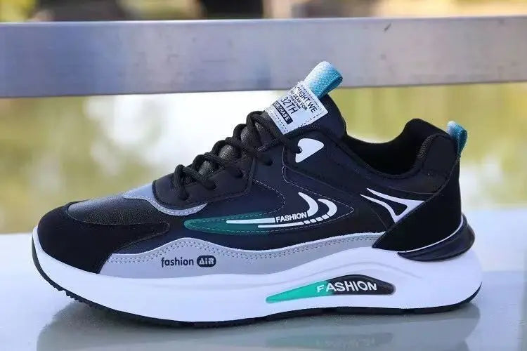Men's Lightweight PU Leather Casual Sneakers – Breathable Tennis & Running Shoes
