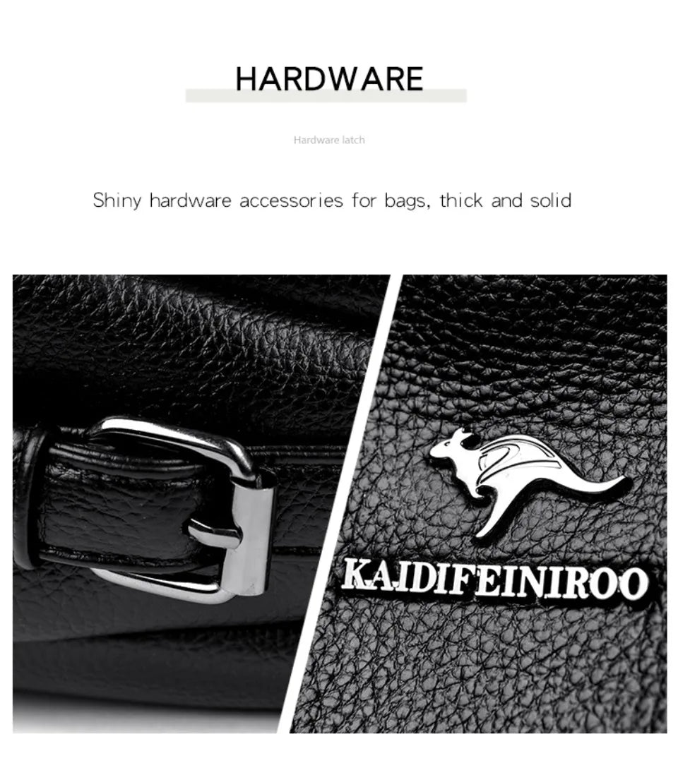 VANDERWAH Genuine Leather Two-Layer Flap Shoulder Bag – Luxury Crossbody Messenger Handbag for Women