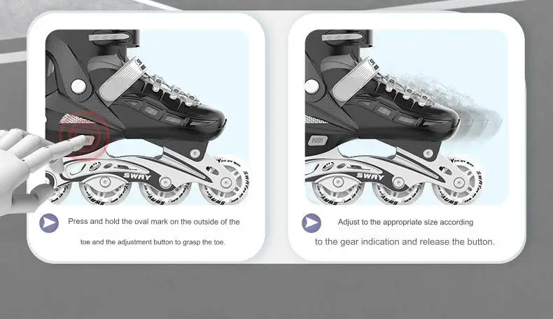 Adult Inline Roller Skates – Beginner Outdoor PU Street Freestyle Sneakers with 4 Wheels