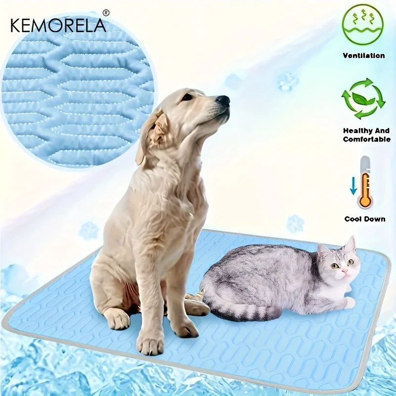 Ice-Cool Pet Cooling Mat – Sweat-Absorbent Summer Bed for Small, Medium & Large Pets, 4 Sizes