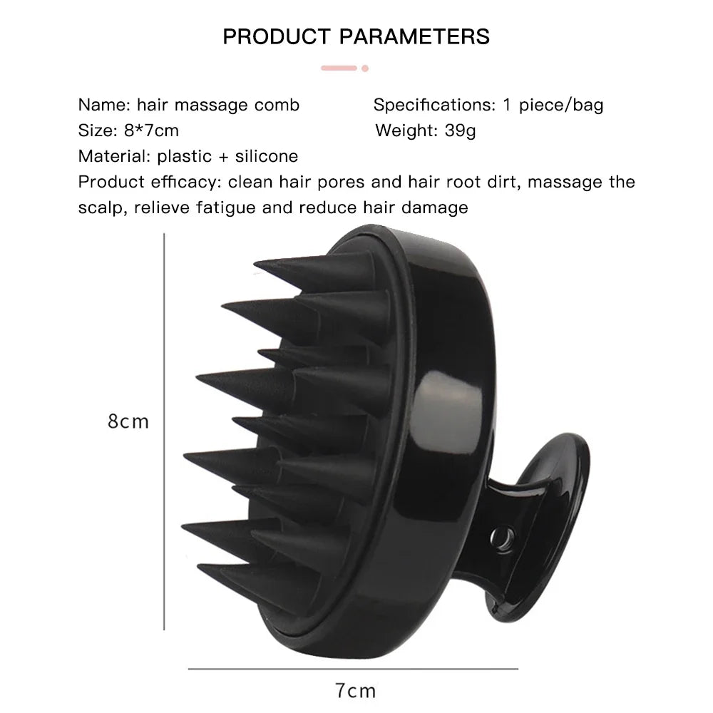 Silicone Scalp Massage Comb — Hair Growth Shampoo Brush