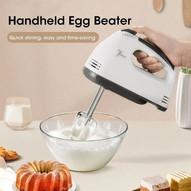 7-Speed Handheld Electric Egg Beater – Automatic Household Mixer, Dough Blender & Cream Whipper for Baking