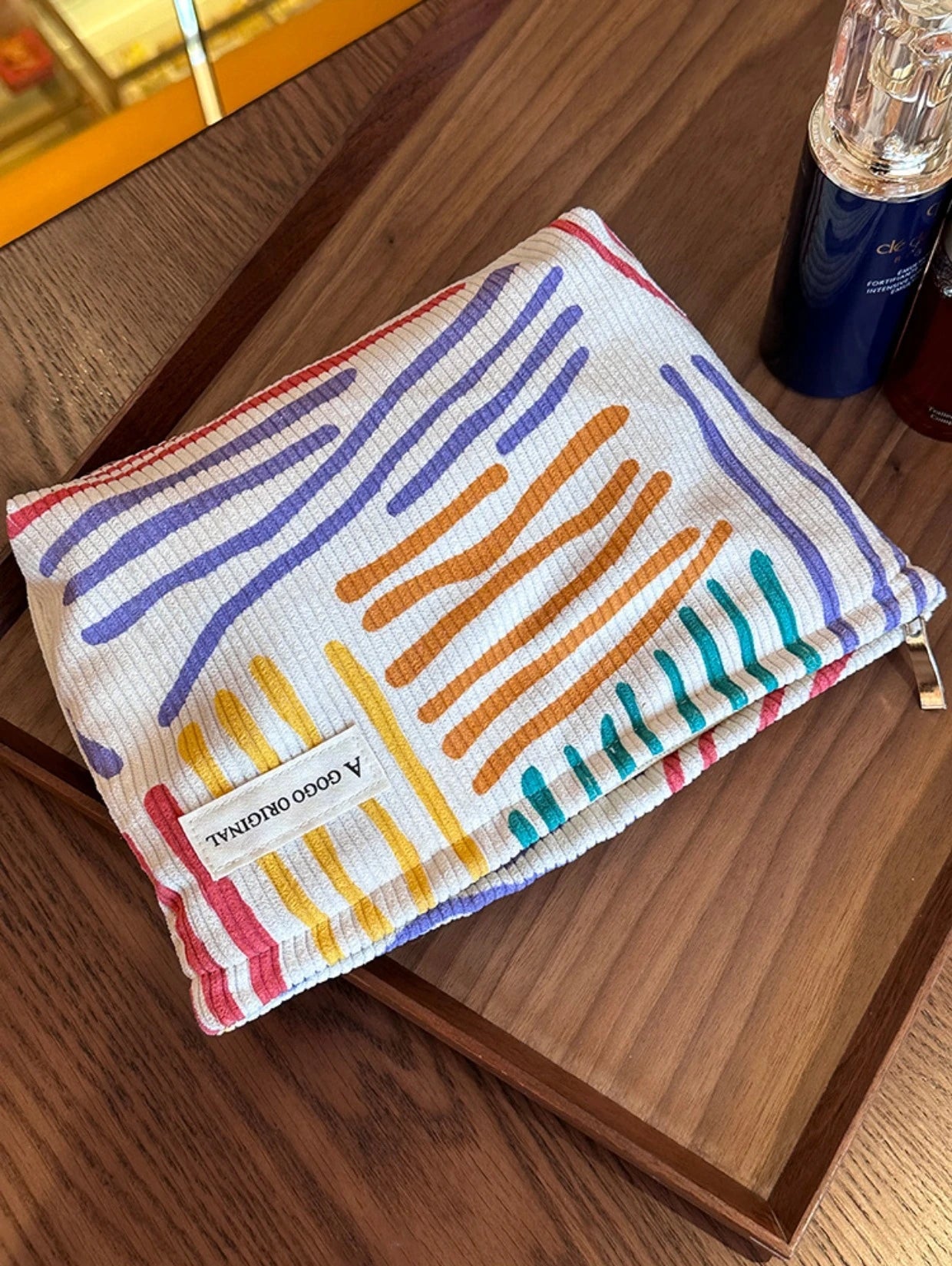 Large Capacity Corduroy Travel Cosmetic Bag