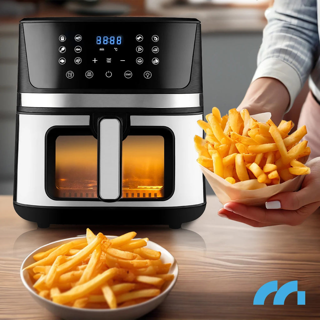 MalTec 7L 1800W Large Air Fryer – Fat-Free Frying with Viewing Window, AirFryer1800W-7L