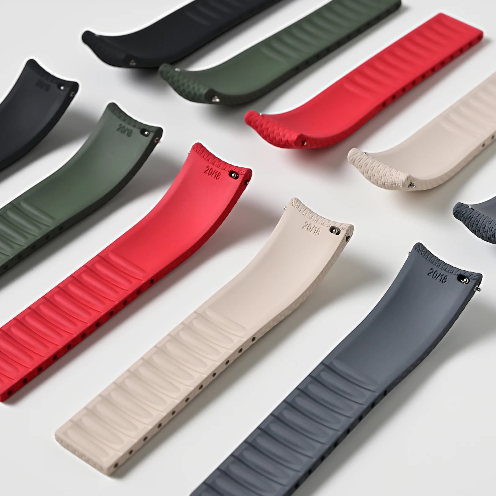 CTS Curved FKM Rubber Quick Release Watch Strap | 18-24mm Universal Diving Bracelet Band