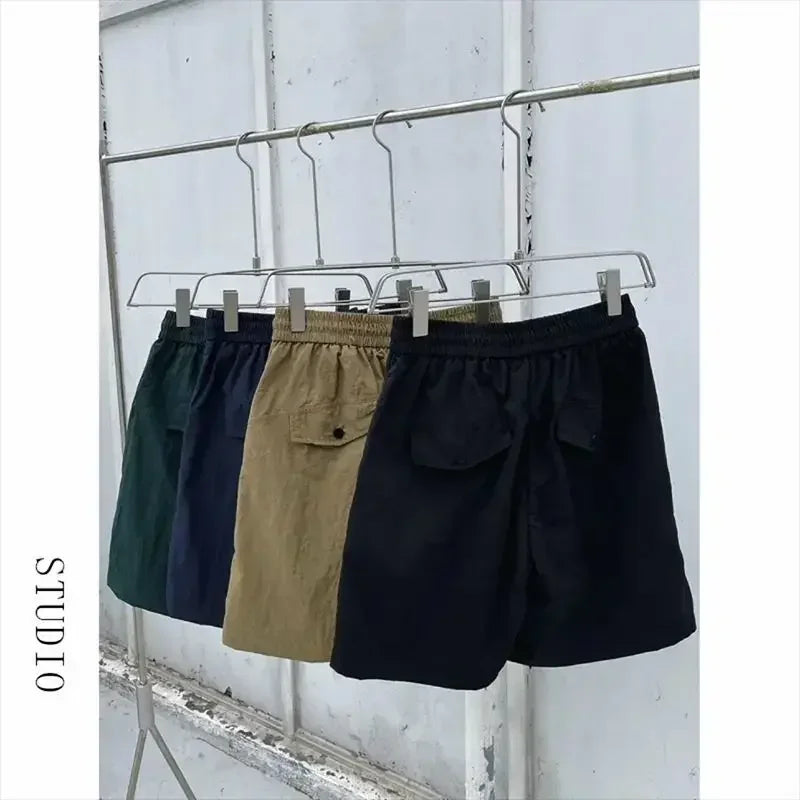 Men's Cargo Style Hooded T-Shirt & Shorts Set – Solid Loose Fashion Casual Sweatshirt Suit