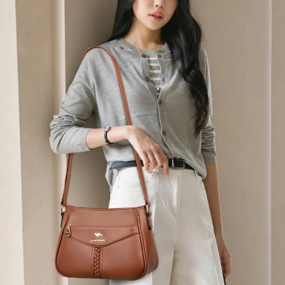 VANDERWAH Luxury PU Flap Shoulder Bag – Letter & Sequin Designer Crossbody Handbag for Women