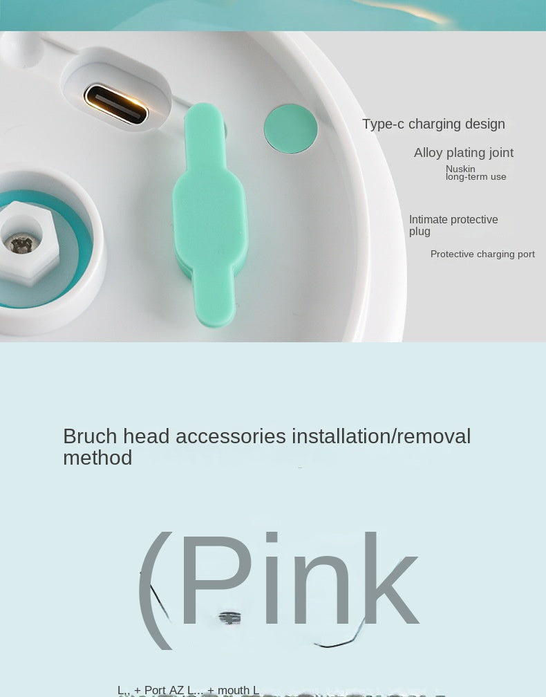 Silicone Electric Body Scrubber – IPX7 Waterproof Cordless Shower Brush with Back Massage & Exfoliating Heads
