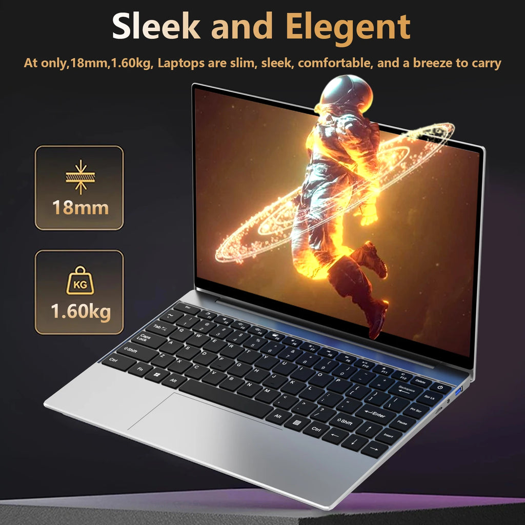 14.1" Intel i7-8650U Business Gaming Laptop – Up to 32GB DDR4, 2TB SSD, Wi-Fi 6, Windows 11 Pro