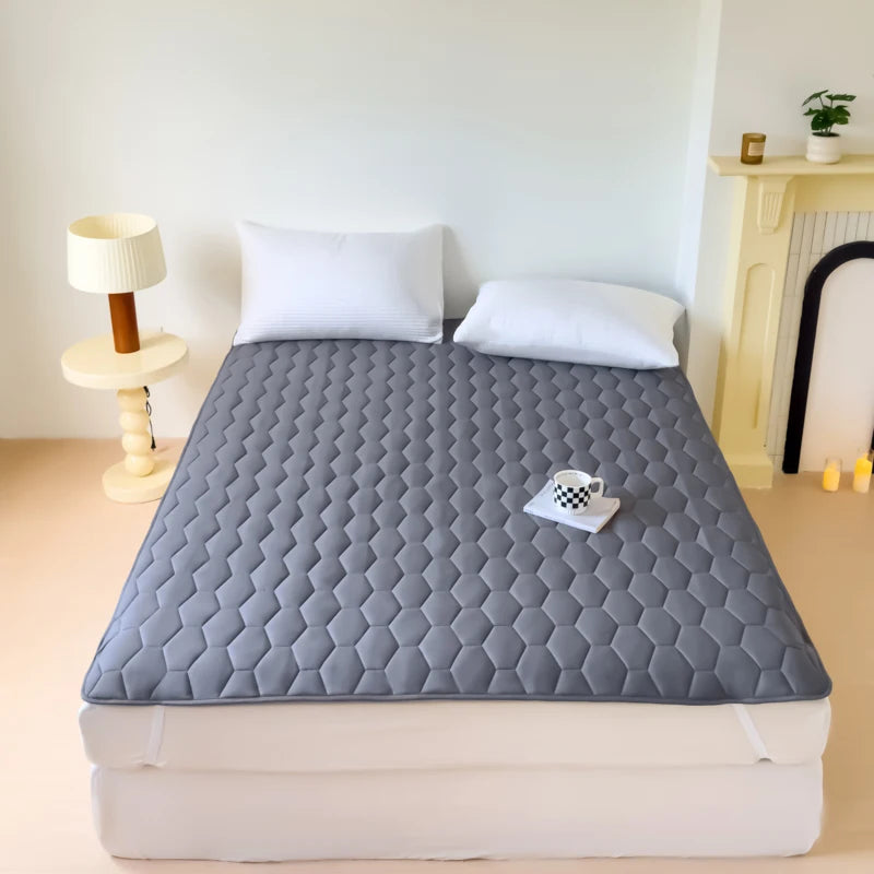 Waterproof Quilted Mattress Protector – Thickened Breathable Cover for Single & Double Beds