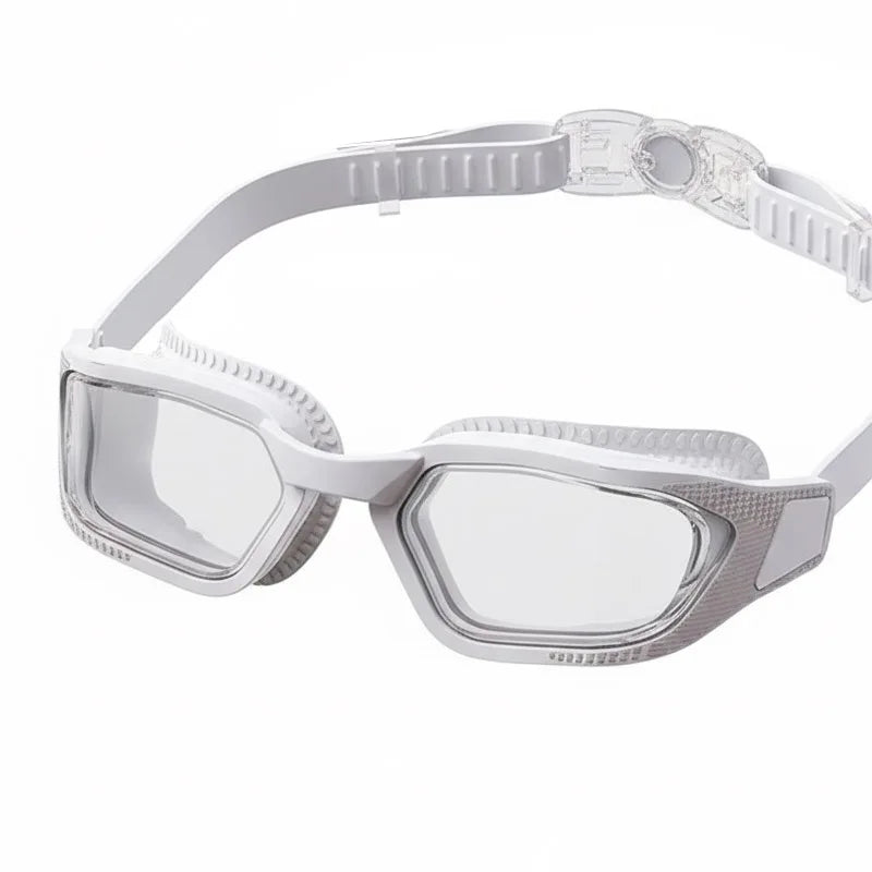Myopia Swim Goggles for Adults – Anti-Fog HD Vision, Interchangeable Nose Bridges, Prescription -1.5 to -6.0