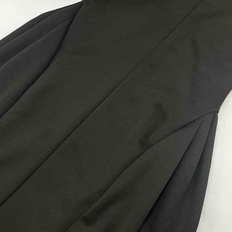 Sleeveless A-Line Prom Banquet Evening Dress — Solid Elegant Midi Formal Dress