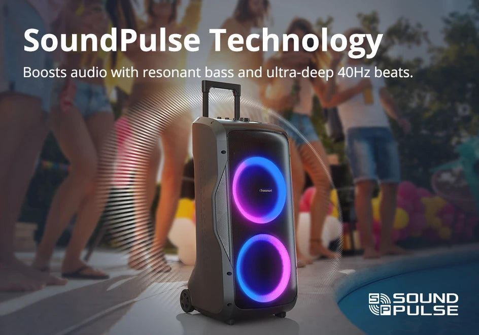 Tronsmart Halo 300 Party Speaker 240W — Bluetooth 5.3, 20H Battery, Mic/Guitar/XLR Input, Light Show