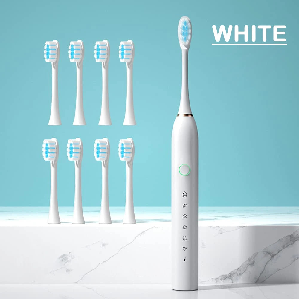 Sonic Electric Toothbrush – 6 Cleaning Modes, 42,000 VPM, IPX7 Waterproof, 8 Brush Heads Included