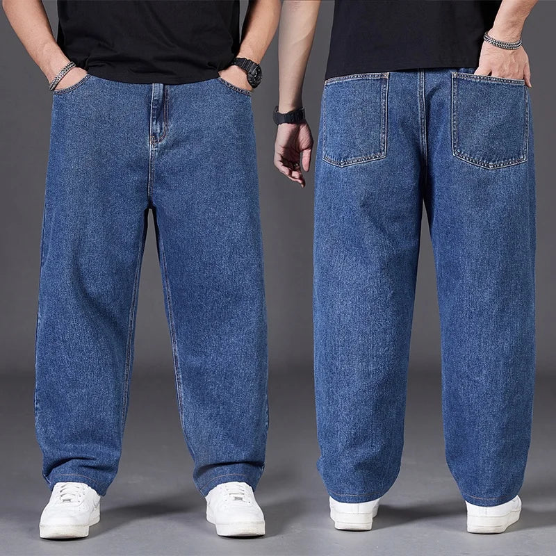Men's Plus Size Loose Jeans — High Stretch Denim Pants in Big & Tall Sizes 30–50